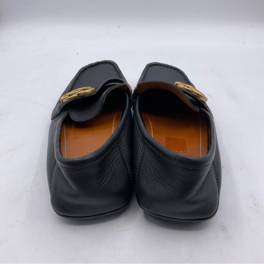Gucci GG Marmont/Shelly Line/Double G Web Leather Loafers 454638 Size 5 - Picture 5 of 16